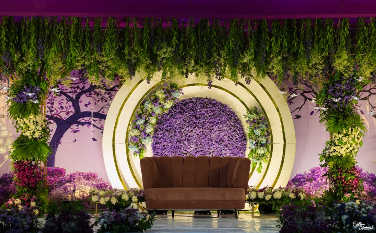 Purple floral event stage